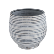 Striped Stoneware Planter